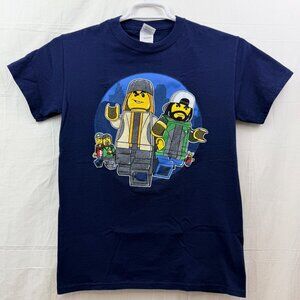Jay & Silent Bob LEGO Brick Men Mini Figures Tee Unisex S Blue